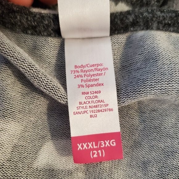 NEW Plus Size Gray Floral Sweater Dress - Picture 8 of 8